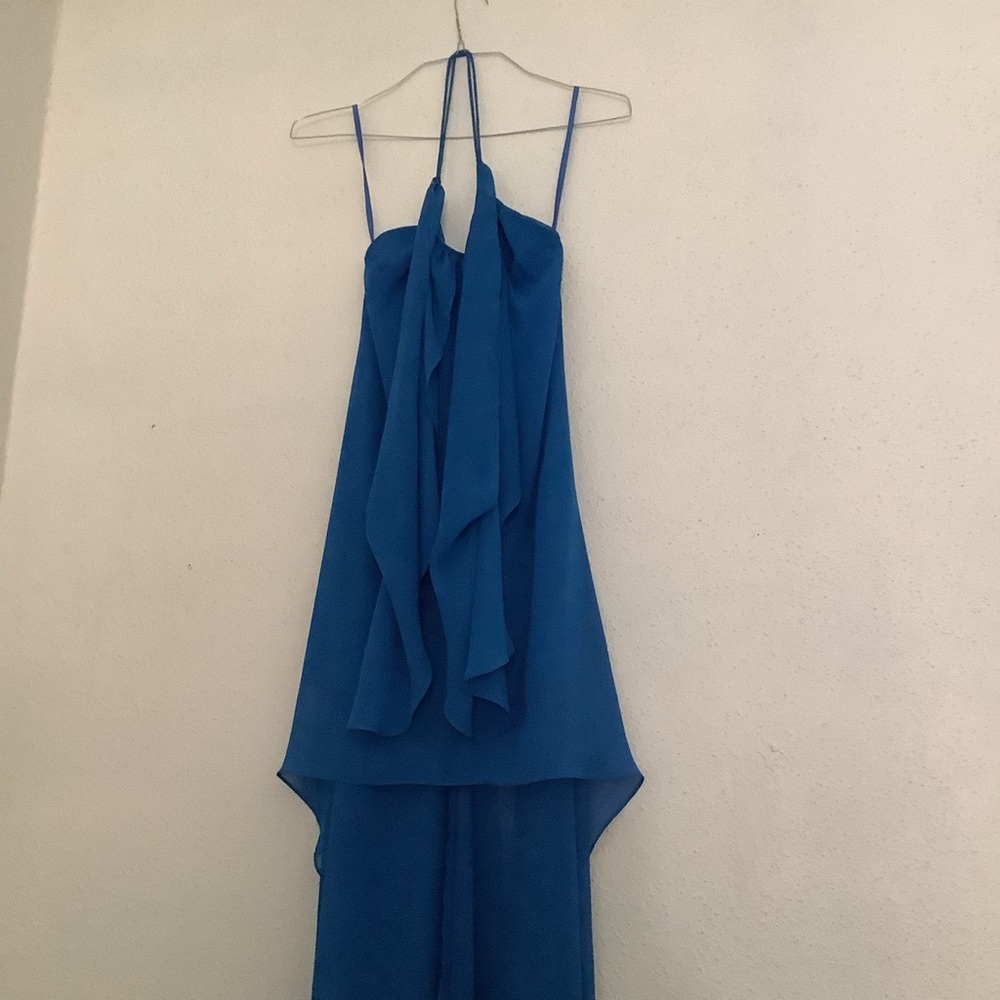 Cache Blue High Low Dress Navy Blue Size 2